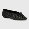 Kurt Geiger London balerini din piele intoarsa Sloane Eagle Ballerina Dr culoarea negru