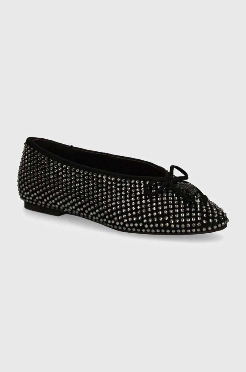 Kurt Geiger London balerini din piele intoarsa Sloane Eagle Ballerina Dr culoarea negru