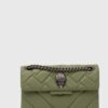 Kurt Geiger London poseta de piele LEATHER MINI KENSINGTON culoarea verde