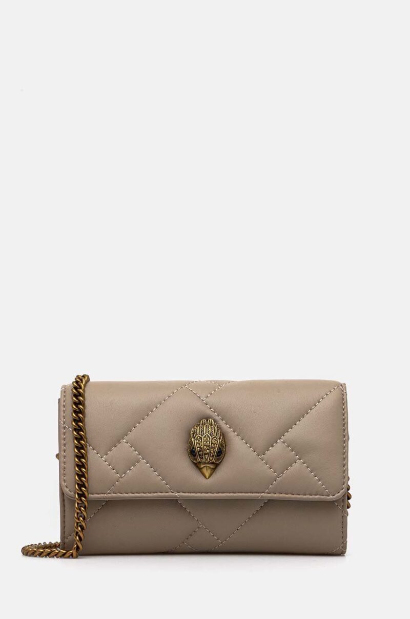 Kurt Geiger London poseta piele WALLET ON CHAIN PUFF culoarea bej