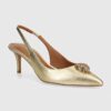 Kurt Geiger London stilettos de piele Belgravia Sling Back culoarea auriu