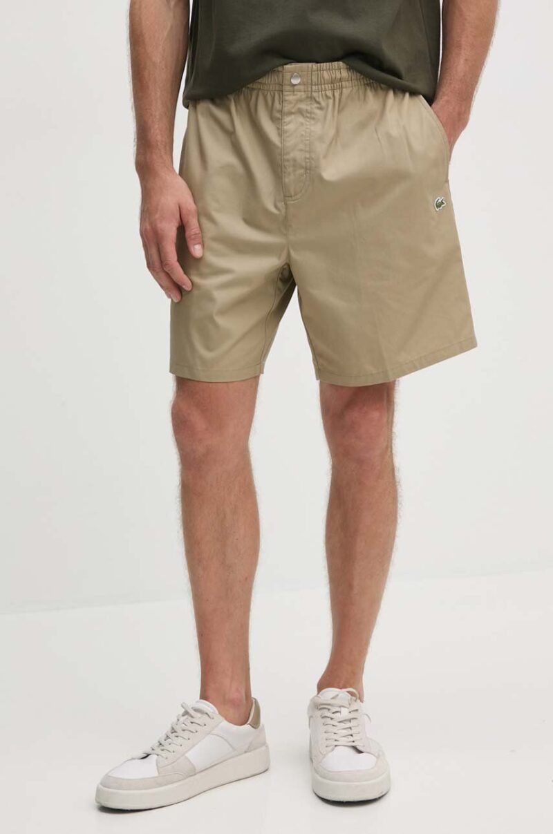 Lacoste pantaloni scurti din bumbac culoarea maro