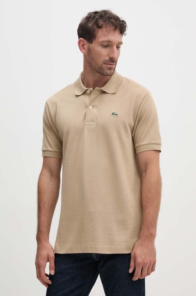 Lacoste polo de bumbac Koszulka Lacoste Polo Classic Fit L1212 02S culoarea maro