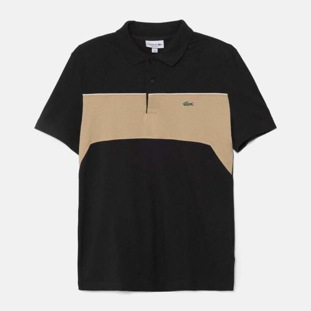 Lacoste polo de bumbac culoarea negru