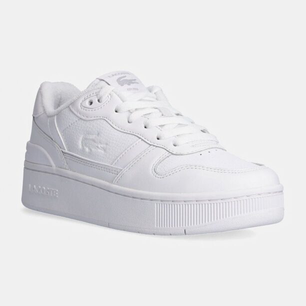 Lacoste sneakers din piele T-Clip Platform culoarea alb