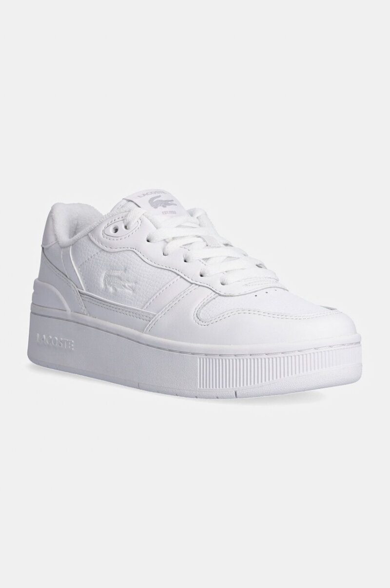 Lacoste sneakers din piele T-Clip Platform culoarea alb