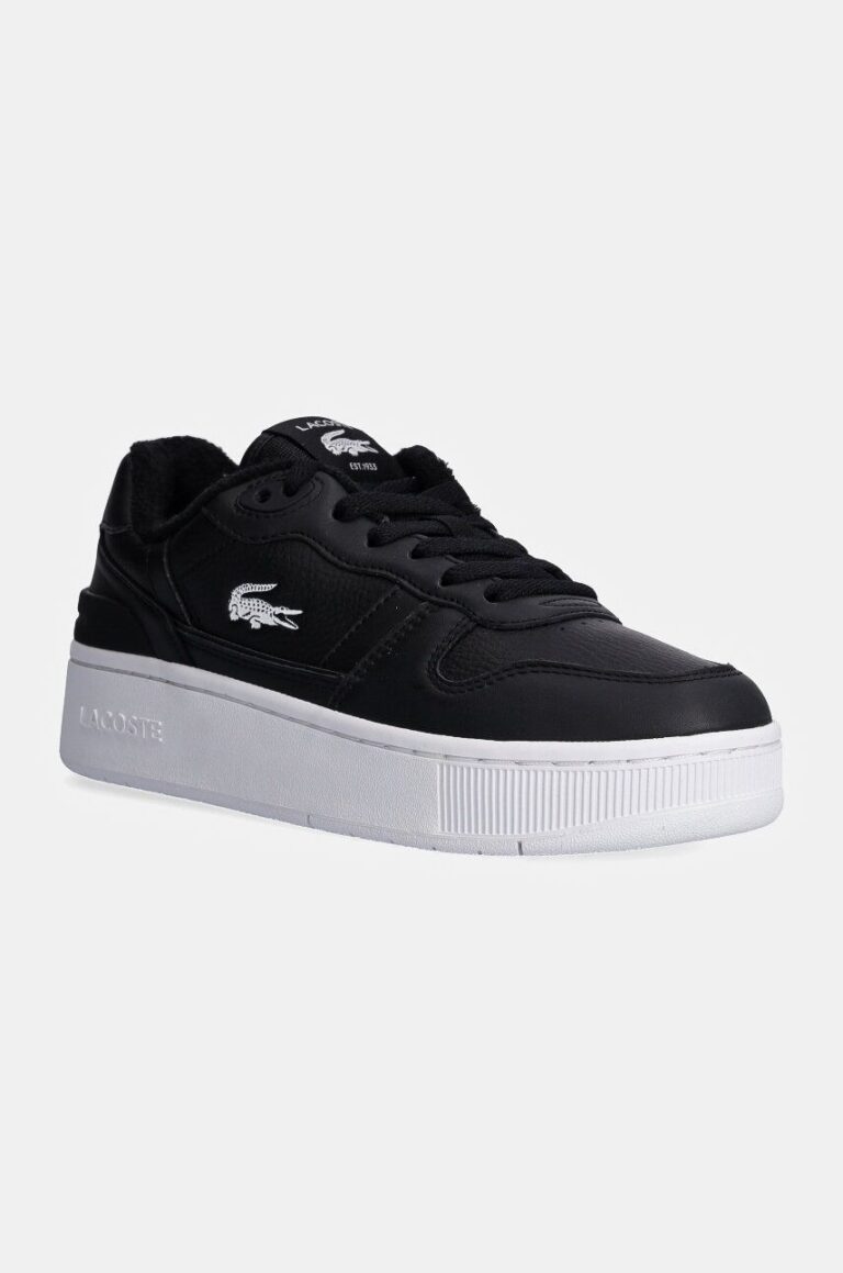 Lacoste sneakers din piele T-Clip Platform culoarea negru