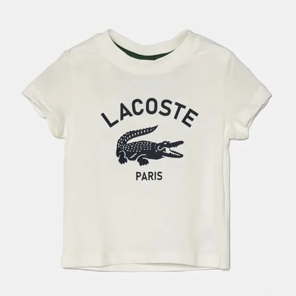 Lacoste tricou de bumbac pentru copii culoarea alb