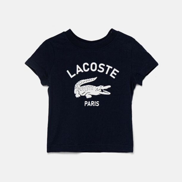 Lacoste tricou de bumbac pentru copii culoarea albastru marin