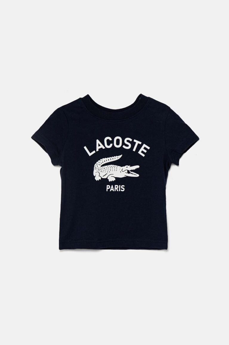 Lacoste tricou de bumbac pentru copii culoarea albastru marin