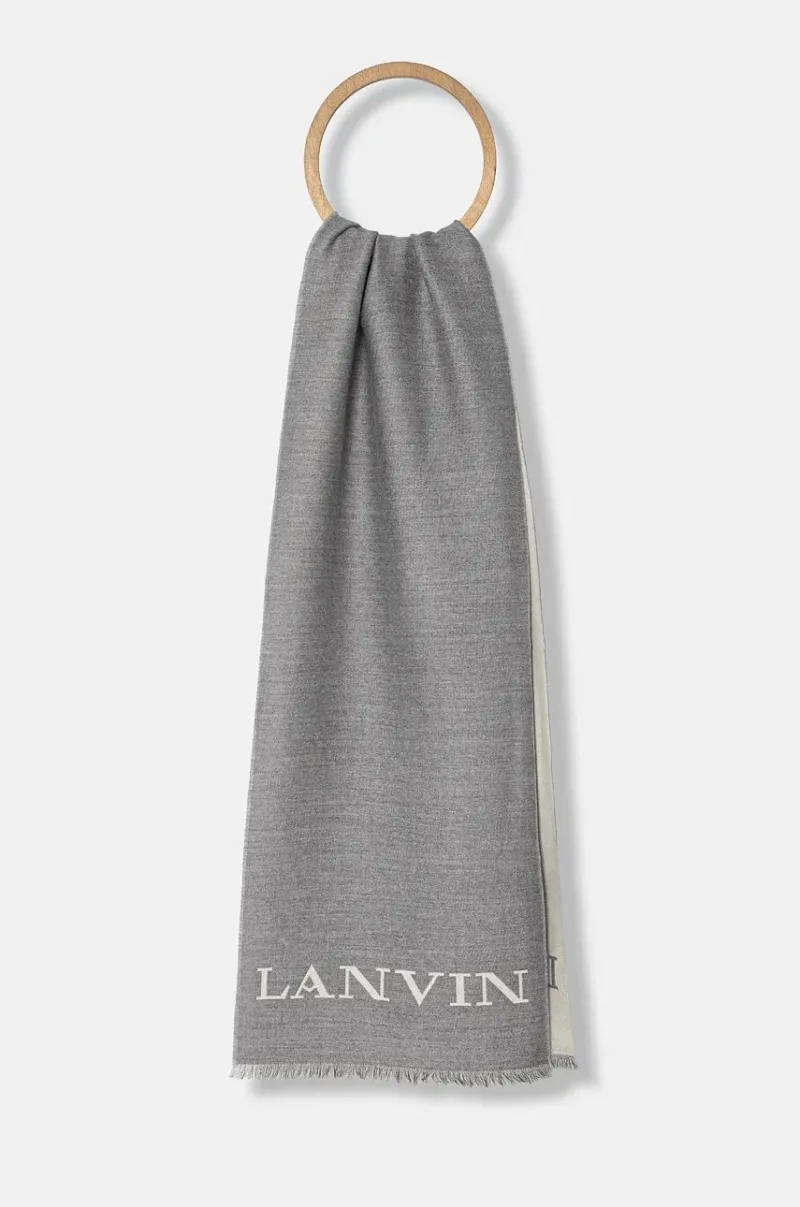 Lanvin esarfa de lana culoarea gri