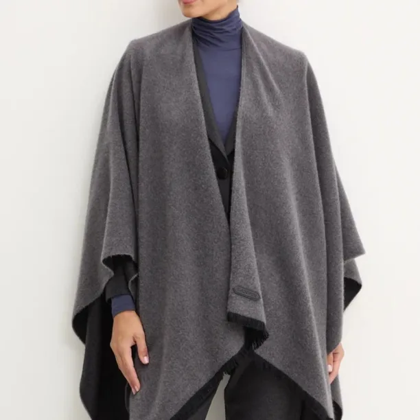 Lanvin poncho de lana culoarea gri