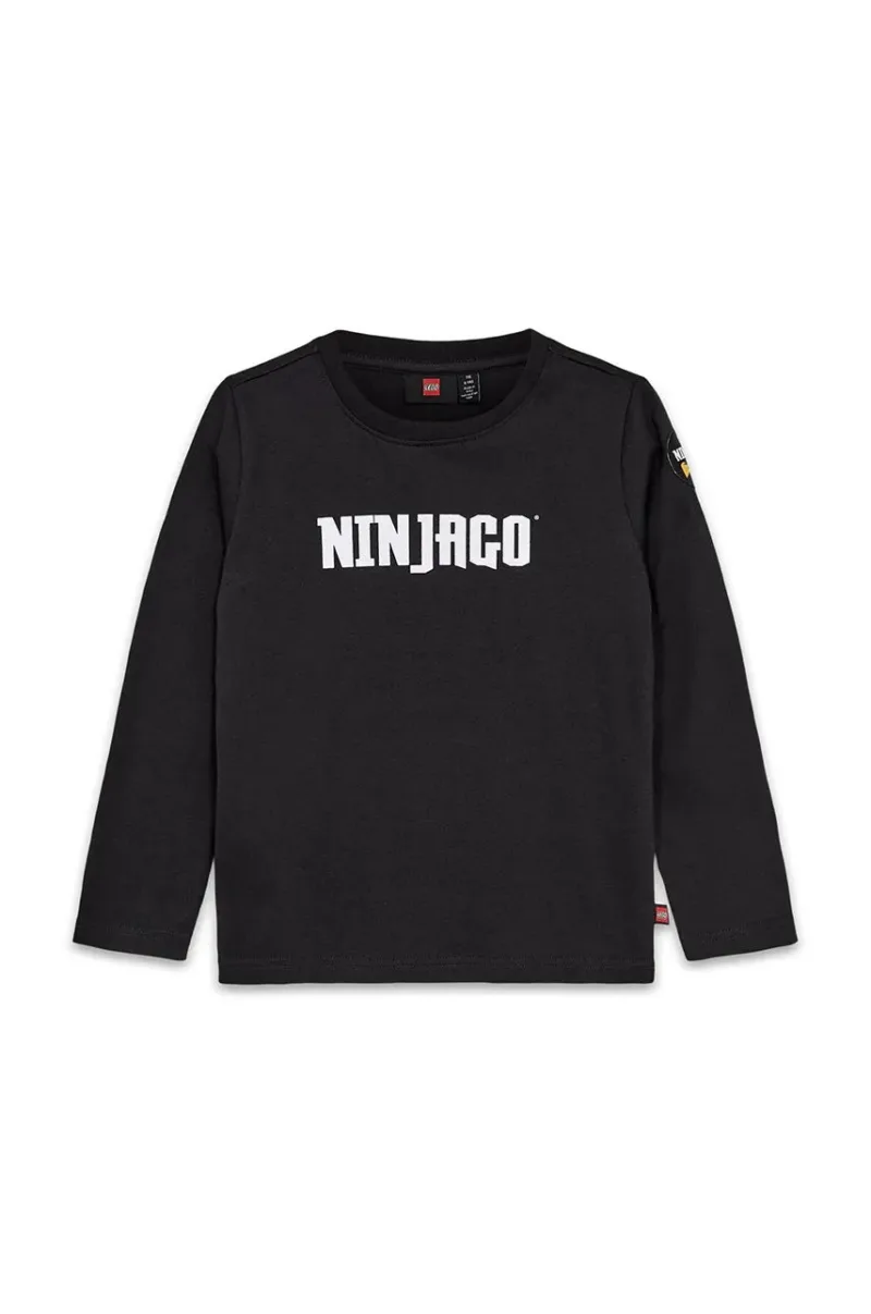 Lego longsleeve din bumbac pentru copii LWTANO 614 culoarea negru