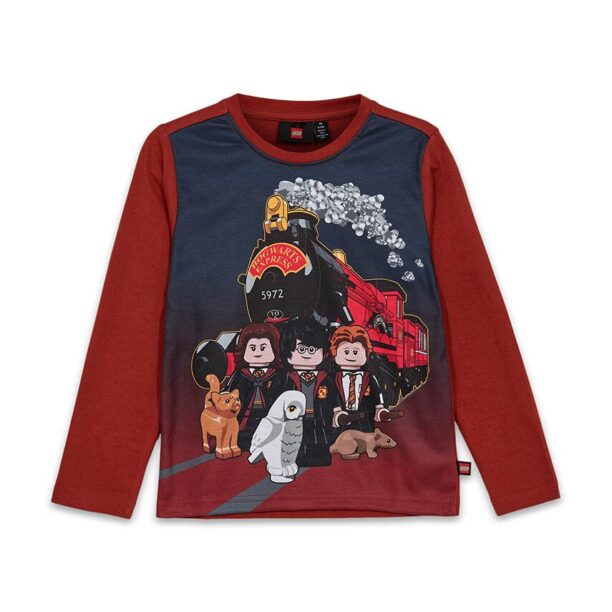 Lego longsleeve din bumbac pentru copii LWTANO 706 culoarea bordo