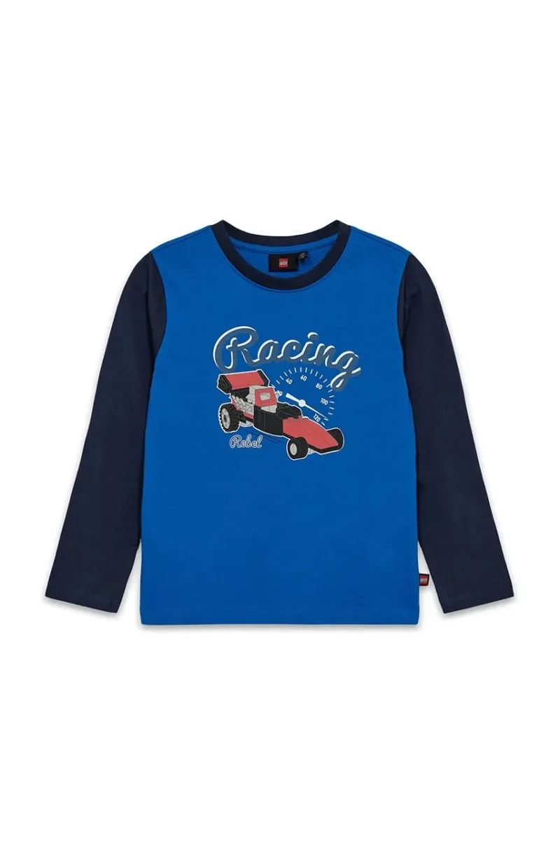 Lego longsleeve din bumbac pentru copii LWTANO 710 culoarea albastru marin