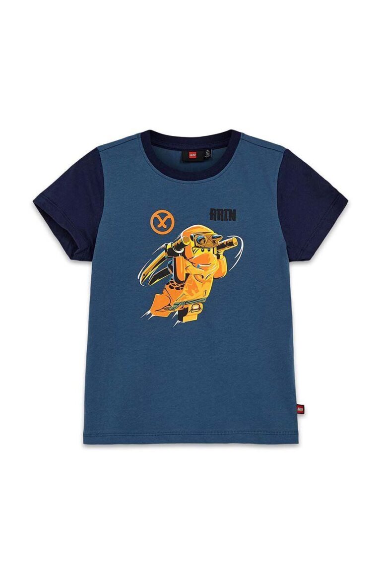 Lego tricou de bumbac pentru copii LWTANO 606 culoarea verde