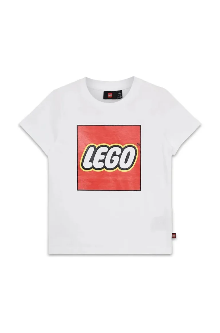 Lego tricou de bumbac pentru copii LWTANO 631 culoarea alb