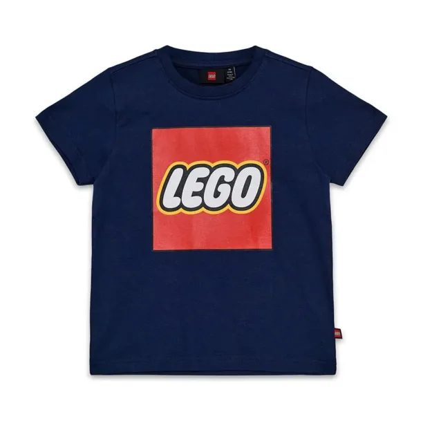 Lego tricou de bumbac pentru copii LWTANO 631 culoarea albastru marin