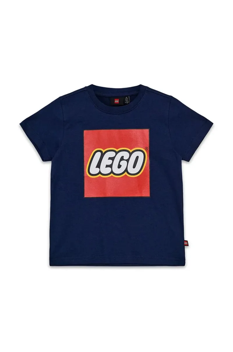 Lego tricou de bumbac pentru copii LWTANO 631 culoarea albastru marin