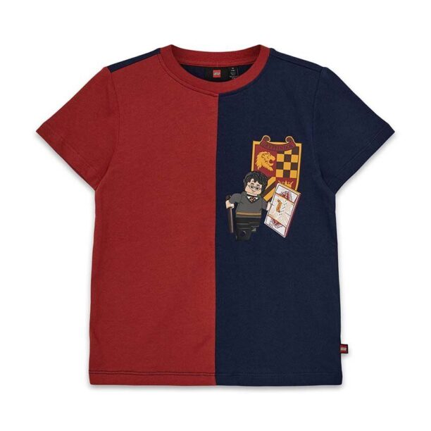 Lego tricou de bumbac pentru copii LWTANO 707 culoarea bordo