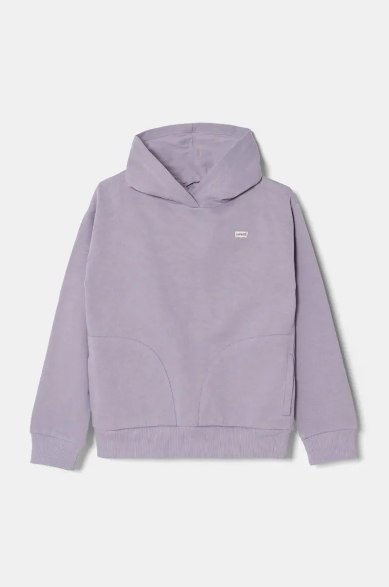 Levi's bluza copii BATWING CHEST HIT HOODIE culoarea violet