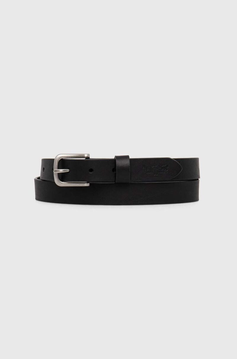 Levi's curea de piele culoarea negru