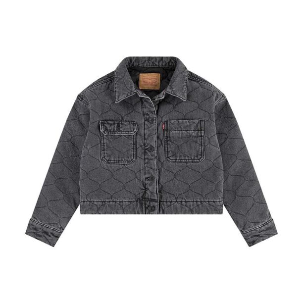 Levi's geaca de blugi pentru copii QUILTED TRUCKER JACKET culoarea gri