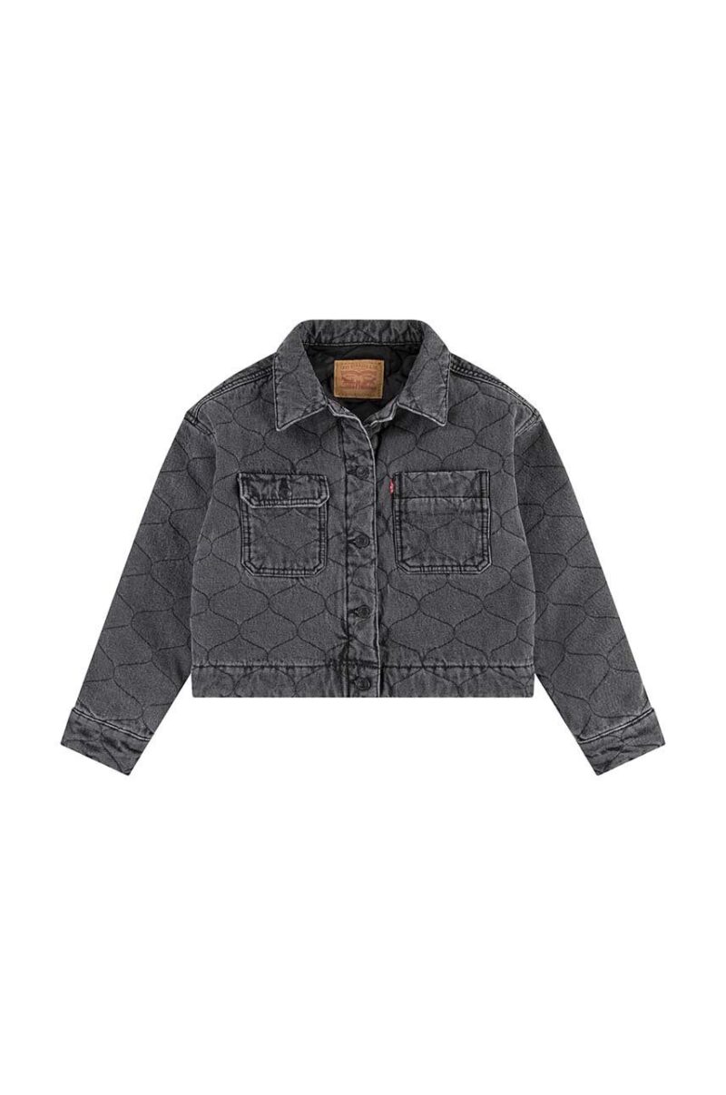 Levi's geaca de blugi pentru copii QUILTED TRUCKER JACKET culoarea gri