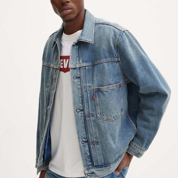 Levi's jachetă cu puf din denim de tranzitie