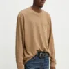 Levi's longsleeve din bumbac culoarea bej