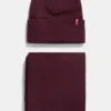 Levi's palarie si esarfa culoarea bordo