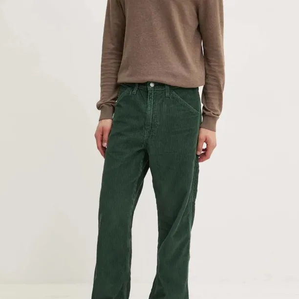 Levi's pantaloni de bumbac culoarea verde