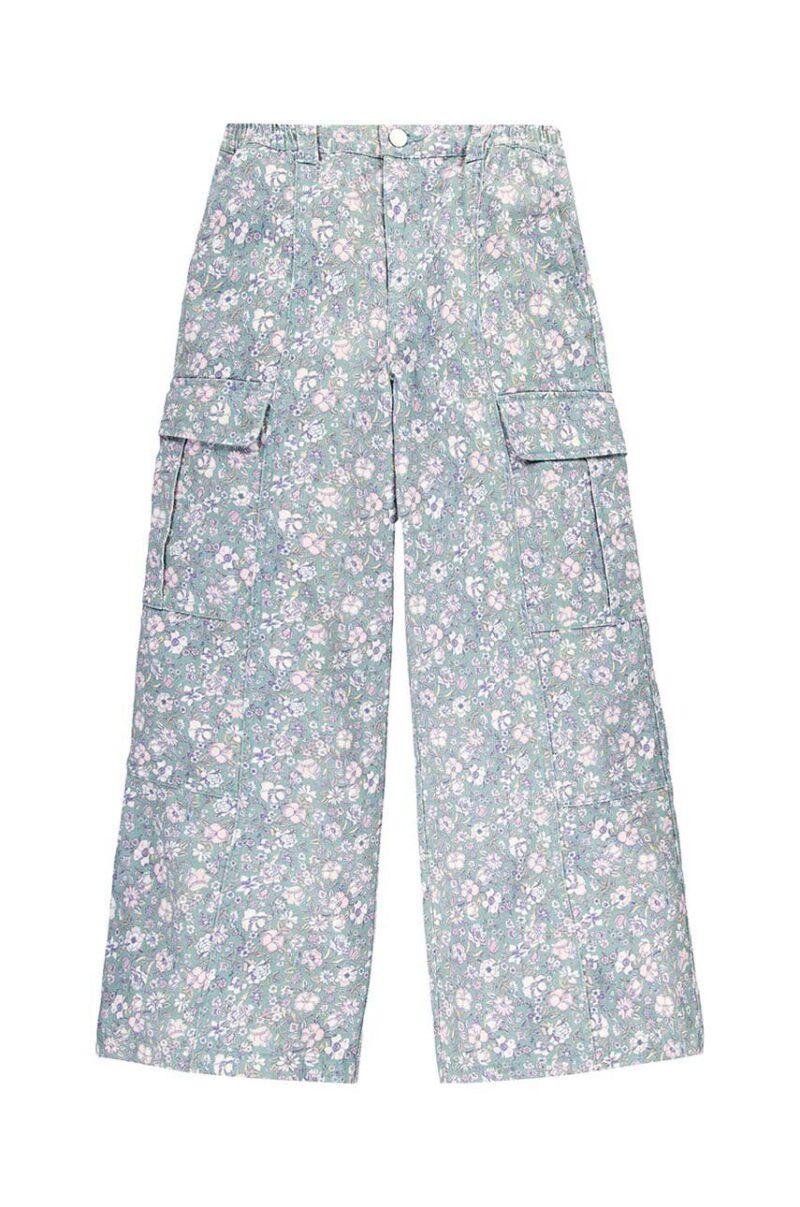 Levi's pantaloni de bumbac pentru copii TWILL '94 BAGGY WIDE LEG culoarea turcoaz