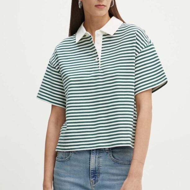 Levi's polo de bumbac culoarea verde