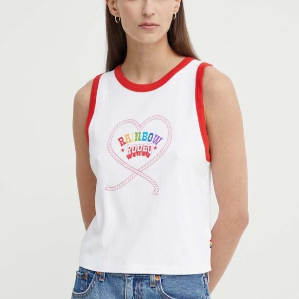 Levi's top din bumbac Pride culoarea alb