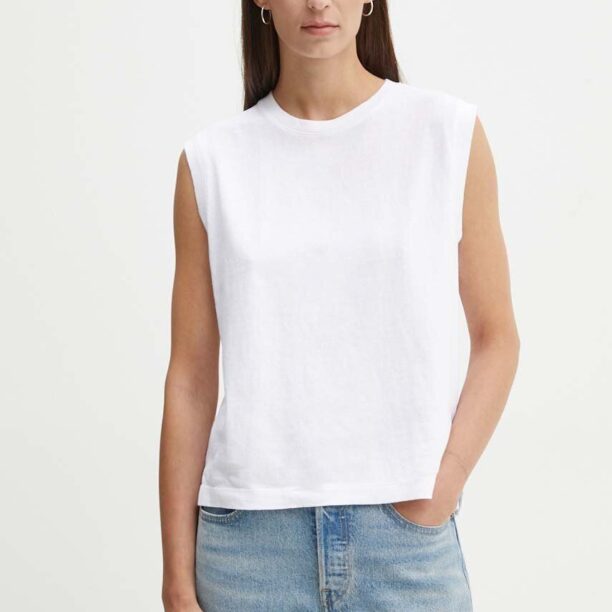 Levi's top din bumbac culoarea alb