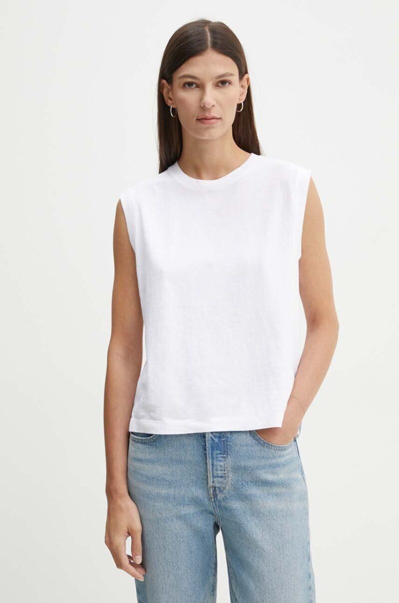 Levi's top din bumbac culoarea alb