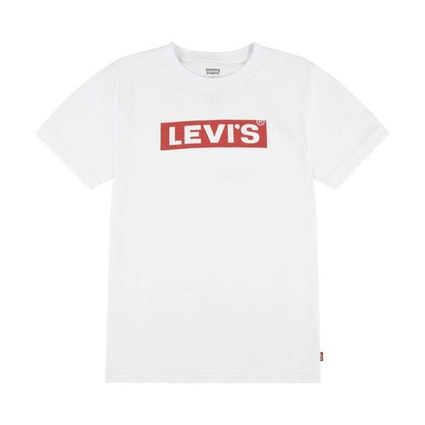 Levi's tricou copii BOXTAB TEE culoarea alb