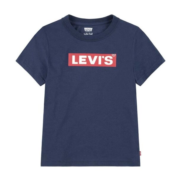 Levi's tricou copii BOXTAB TEE culoarea albastru marin