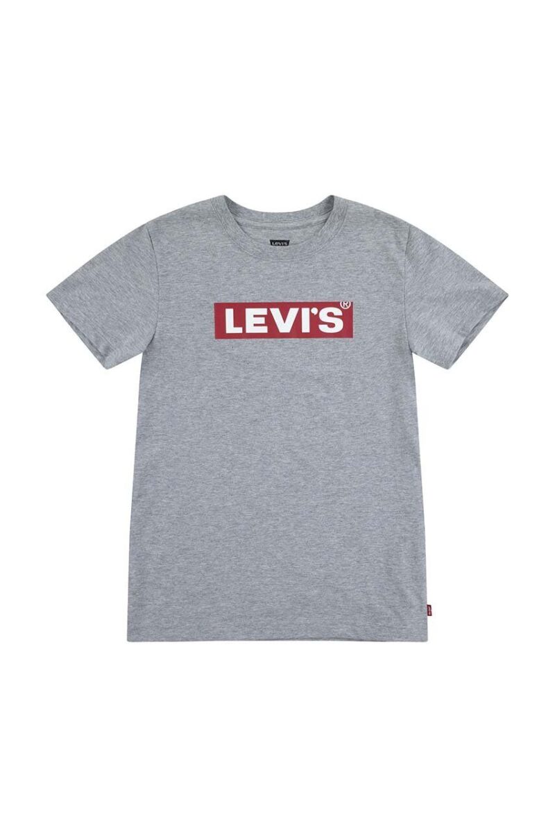 Levi's tricou copii BOXTAB TEE culoarea gri