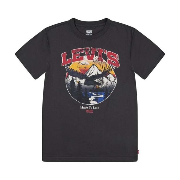 Levi's tricou copii SOAR LIKE AN EAGLE TEE culoarea negru