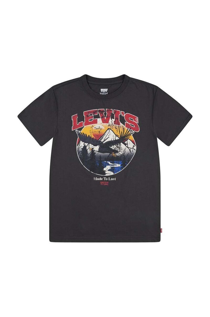 Levi's tricou copii SOAR LIKE AN EAGLE TEE culoarea negru