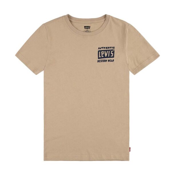 Levi's tricou de bumbac pentru copii CACTUS OUT WEST TEE culoarea bej