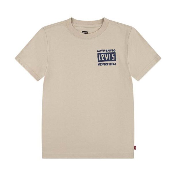 Levi's tricou de bumbac pentru copii CACTUS OUT WEST TEE culoarea bej