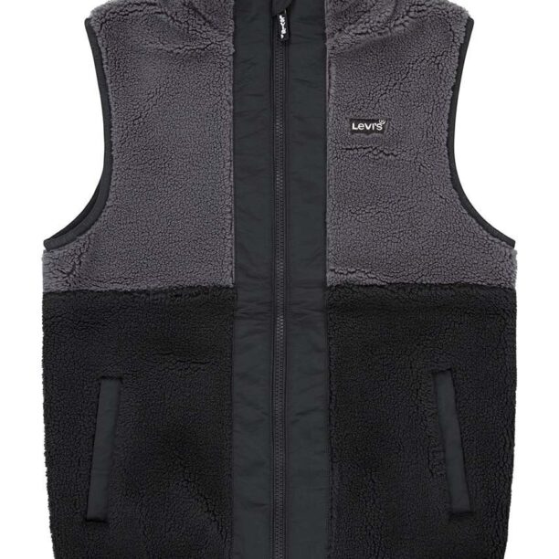 Levi's vesta copii SHERPA VEST culoarea negru