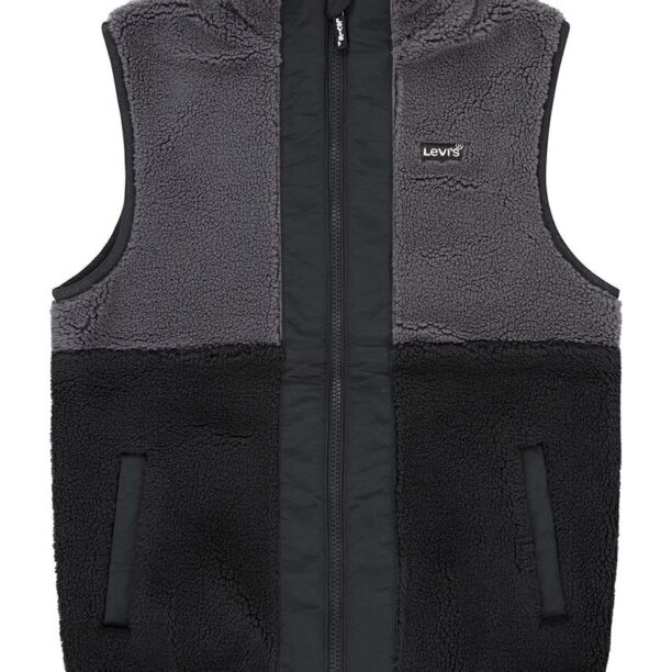 Levi's vesta copii SHERPA VEST culoarea negru