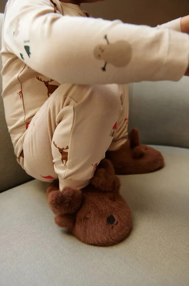 Liewood papuci copii Aviaja Reindeer Slippers culoarea maro