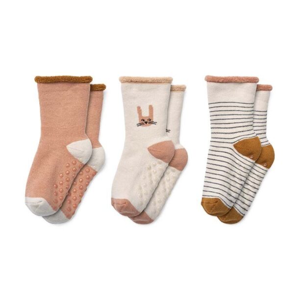 Liewood sosete copii Eloy Baby Socks 3-Pack 3-pack culoarea roz