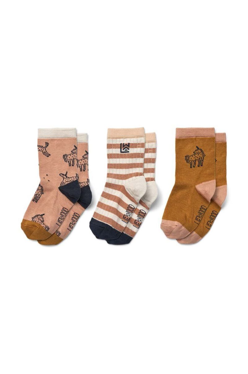 Liewood sosete copii Silas Socks 3-Pack 3-pack culoarea roz