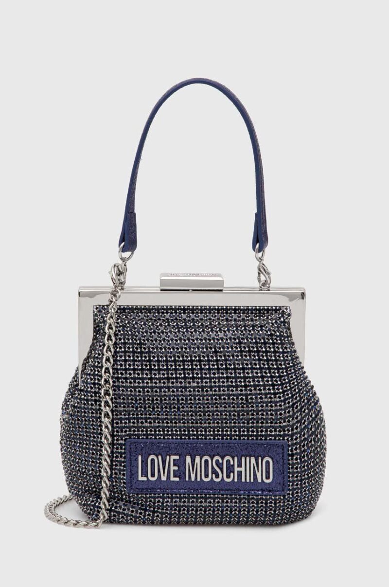 Love Moschino poseta culoarea albastru marin